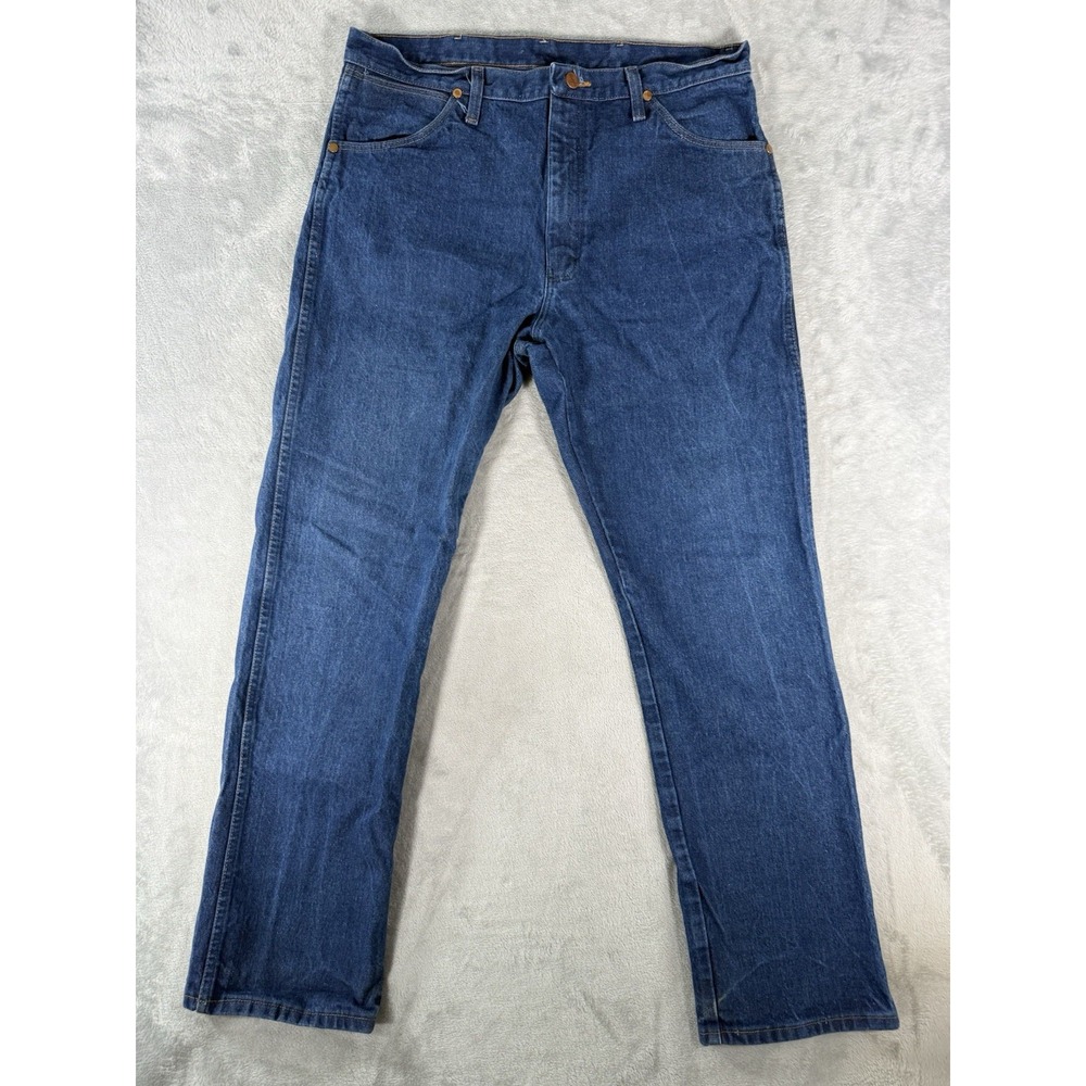 Wrangler Jeans Mens 36x31 Blue Denim 13MWZ Cowboy Cut Dark Wash